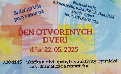 Deň otvorených dverí v Mestských jasliach – 22. mája