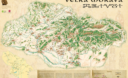 Veľká Morava - ručne maľovaná mapa
