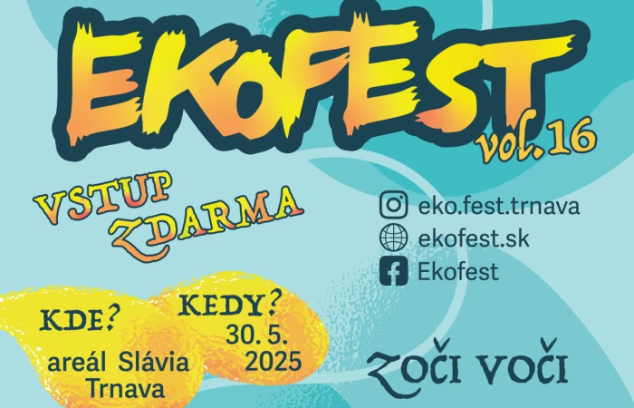 Ekofest 2025 vypukne 30. mája na Slávii v Trnave