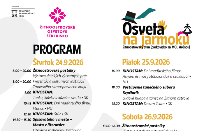 Jarmočné informácie: Žitnoostrovský stan – Osveta na jarmoku