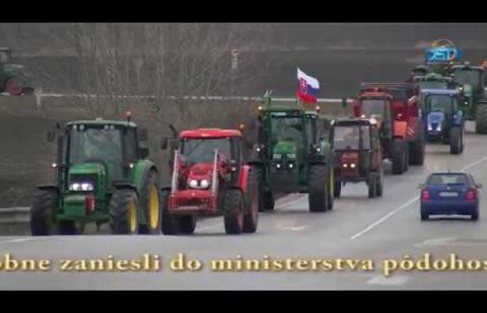 Embedded thumbnail for Demonštračný traktorový konvoj žitnoostrovských farmárov