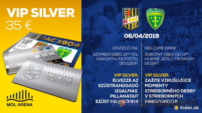 VIP Silver menu na zápase DAC-Žilina