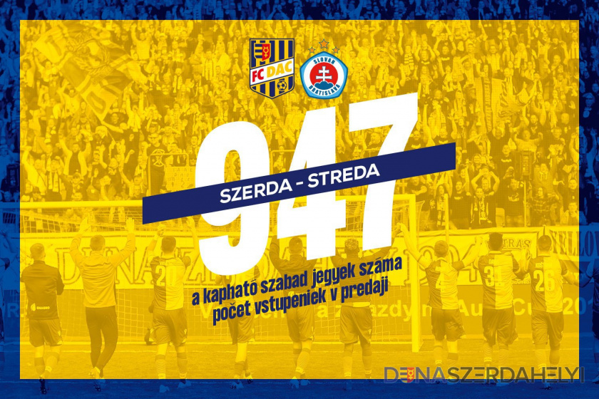 DAC-Slovan: Vstupenky sa míňajú, ale ešte sú v predaji!