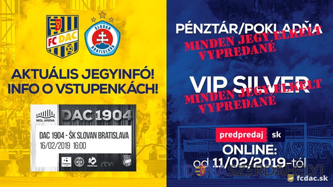 Aktuálne o vstupenkách na DAC-Slovan: už len online