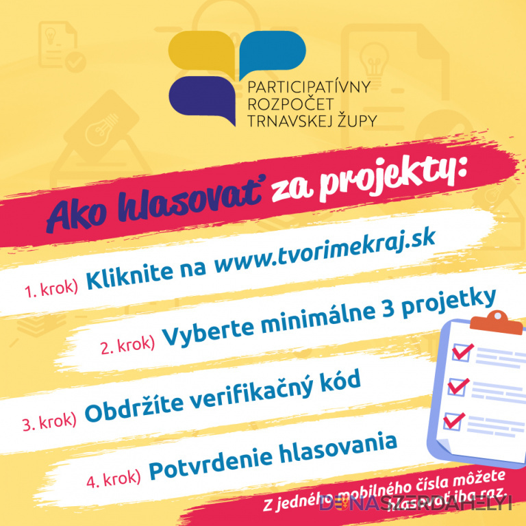 Verejnosť po tretíkrát rozhodne o podpore projektov z participatívneho rozpočtu župy