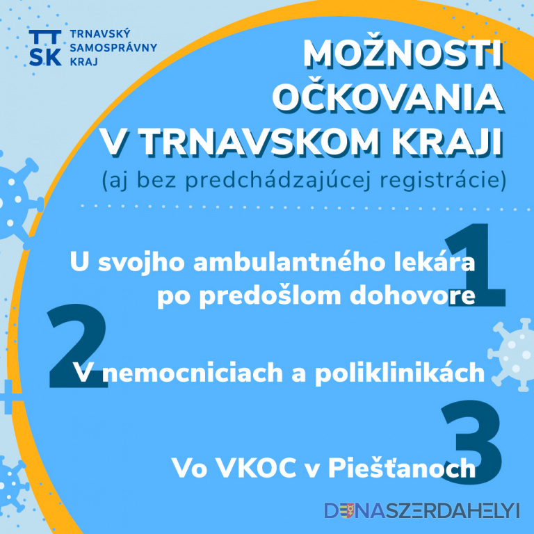 Možnosti očkovania v Trnavskom kraji