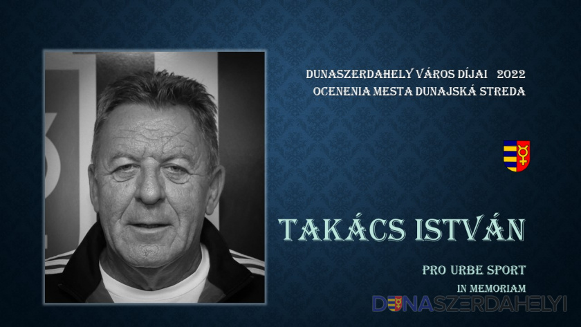 Ocenenie Pro Urbe v oblasti športu udelili pre Mgr. Štefana Takácsa in memoriam 