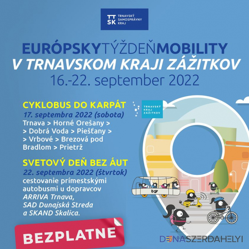 Foto: trnava-vuc.sk Župa počas Európskeho týždňa mobility bezplatne vypraví cyklobus do Karpát, vo Svetový deň bez áut ponúkne bezplatnú dopravu