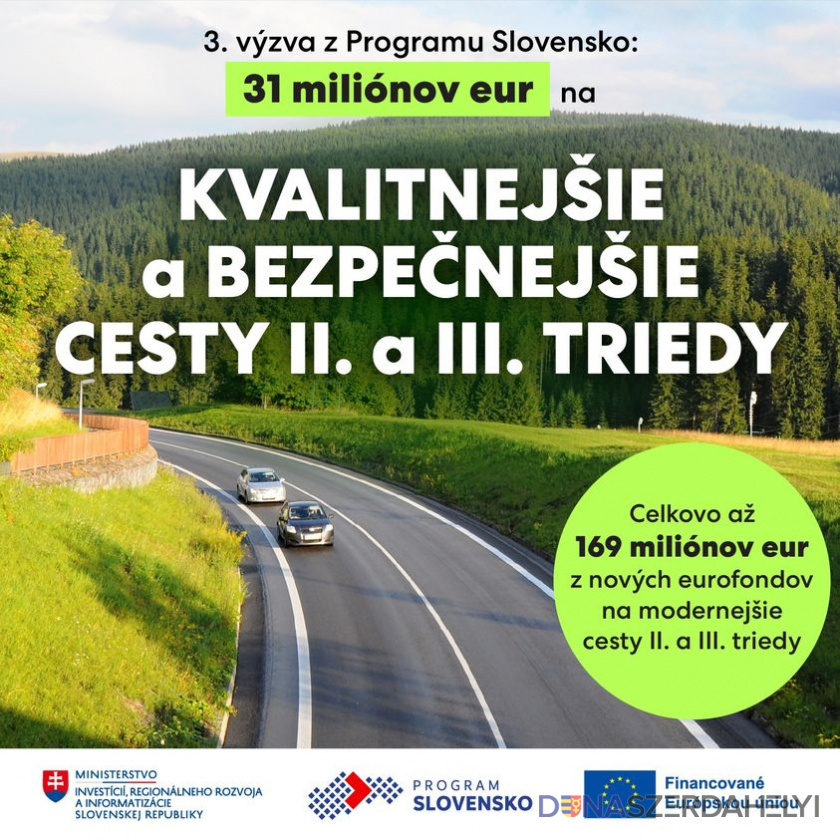 Foto: MIRRI SR/Facebook Na kvalitnejšie a bezpečnejšie cesty ide z tretej výzvy z Programu Slovensko až 31 miliónov eur