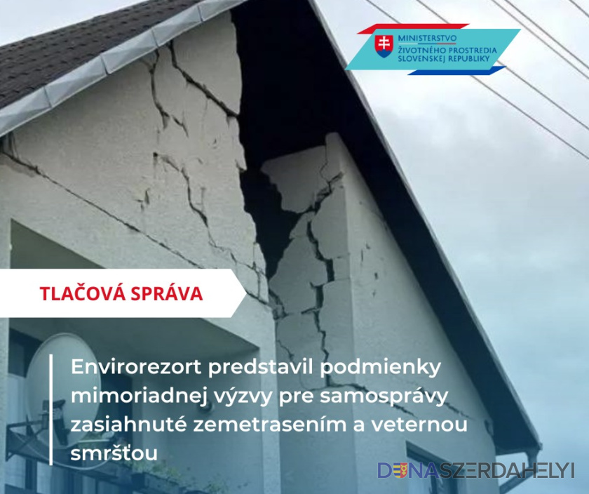 Envirorezort predstavil podmienky mimoriadnej výzvy pre samosprávy zasiahnuté zemetrasením a veternou smršťou.