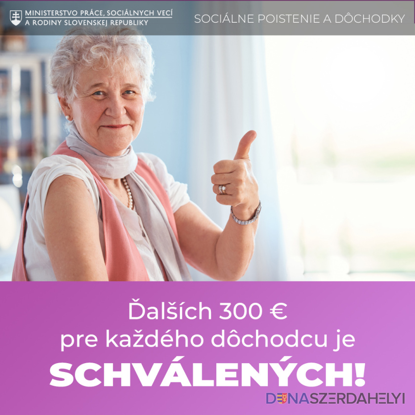 Všetci dôchodcovia dostanú mimoriadny príspevok vo výške 300 eur