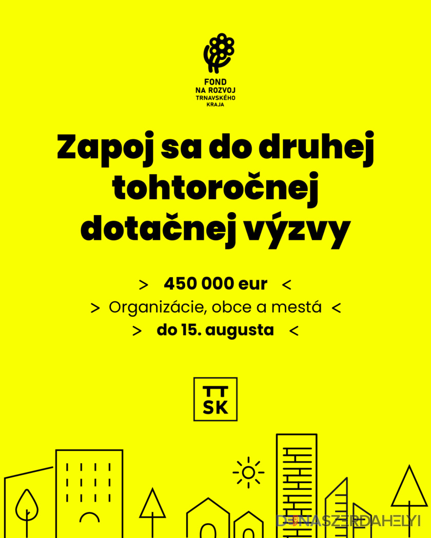 Výnimočné nápady s nadregionálnych rozmerom môžu opäť získať podporu. Vo Fonde na rozvoj Trnavského kraja je pripravených ďalších 450-tisíc eur