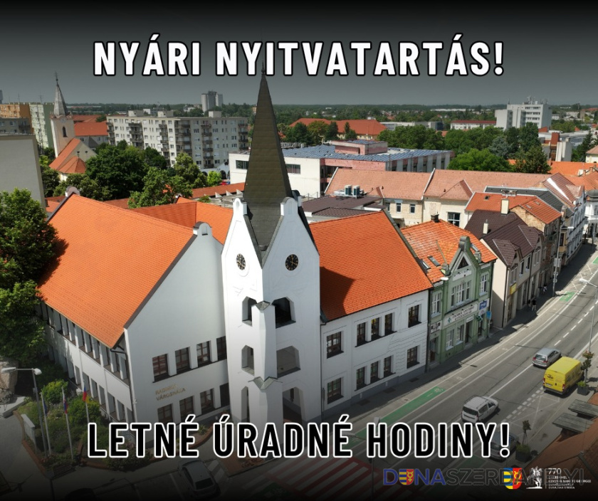 Fotó: dunstreda.sk Nezabudnite, že od dnešného dňa až do konca augusta platia letné stránkové hodiny!