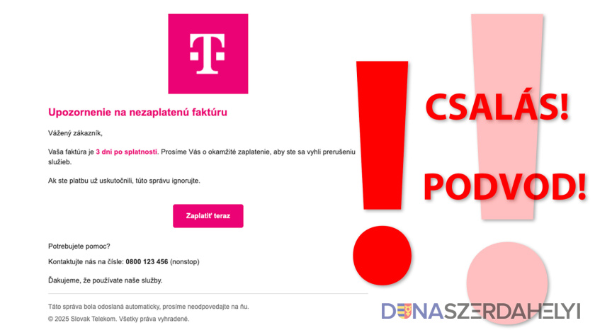 Slovak Telekom, dszi Slovak Telekom varuje pred podvodnými e-mailami