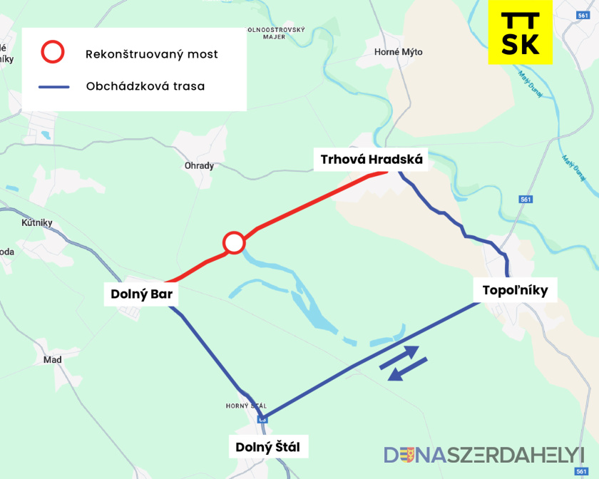 Trnavská župa začína s užitočnou rekonštrukciou mosta medzi Dolným Barom a Trhovou Hradskou