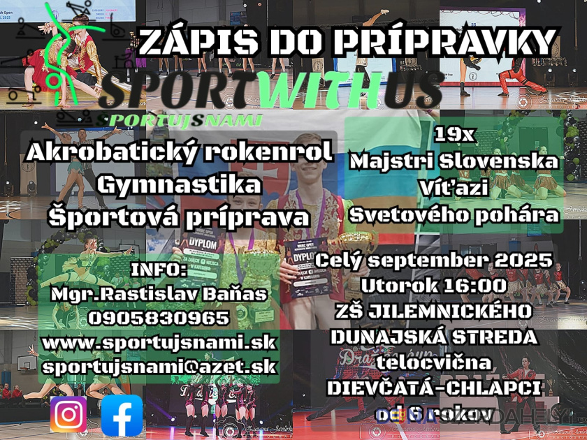 Zápis detí do prípravky Klubu akrobatického rokenrolu Športujsnami DS