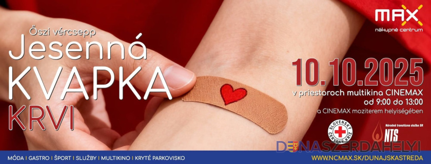 Jesenná kvapka krvi – Daruj kúsok seba – daruj život!