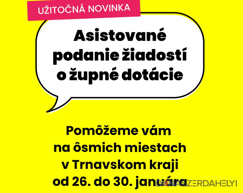 Trnavská župa prináša užitočnú novinku pre žiadateľov o dotácie, ponúkne asistované podávanie žiadostí